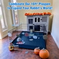 thumbnail image 5 of Suumerpety Rabbit Hutch with Wheels, Two Story Indoor Bunny Cage Outdoor Guinea Pig Cage with 2 Deep No-Leak Plastic Trays & Easy Mobility, 5 of 12
