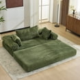 thumbnail image 3 of Ktaxon Convertible Sofa Bed, Pull-Out Sleeper Loveseat Couch with Oversized Back Pillow, Ideal for Living Room or Guest Use Green, 3 of 10