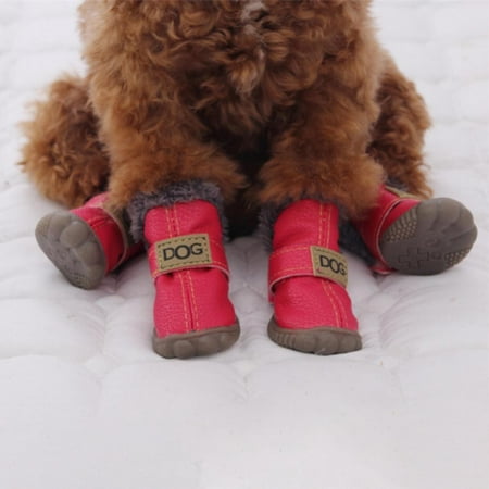 4PCS Pet Dog Warm Shoes Dog Snow Boots Windproof for Small Medium Dog Cats Chihuahua Waterproof Pet Product S-2XL
