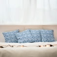 thumbnail image 4 of Ambesonne Modern Throw Pillow Cover 4 Pack, Romantic Leaves Ethnic, 18", Pale Blue White Amber, 4 of 5