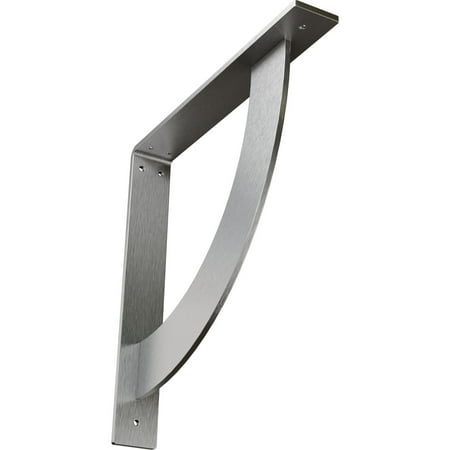 Ekena Millwork 2"W x 14"D x 14"H Bulwark Steel Bracket, Stainless Steel