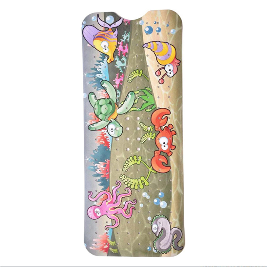 Ocean Fish Bathroom Rug for Kids, Underwater Sea Non Slip Bath Mat with