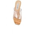 thumbnail image 4 of Steve Madden Barona Clear Slip On Open Squared Toe Wedges Heeled Dress Sandals (Clear, 8), 4 of 9