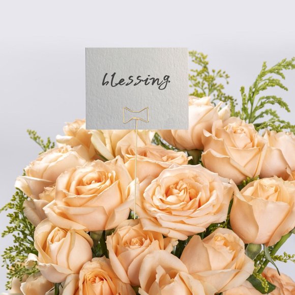 IDEANATEGRATE 50Ud Sujetatarjetas Metálicos Dorados Para Flores Con Clip Para Bodas Y Cumpleaños