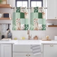 thumbnail image 2 of Boho Spring Floral Kitchen Curtains Window Panels, Retro Flowers Plants Patchwork Grid Green Insulated Window Treatment Curtain, Grommet Curtains for Bedroom/Living Room/Bathroom, 2 Piece 52"Wx45"L, 2 of 8