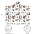 thumbnail image 3 of Wearable Blanket,Bulldog Dog and Footprints Hooded Wearable Sherpa Blanket for Adults & Teens,Winter Poncho Shawl Wrap Cape Thick Warm,50"x60", 3 of 5