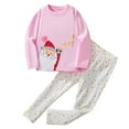 thumbnail image 5 of RTKFRFLM Christmas Girls Outfits Sets Winter Long Sleeve Top Pants With Santa Print Holiday Outfit Toddler Kids Festive Party Wear Casual Wear Clothing Sets,Size 7-8 Years, 5 of 5