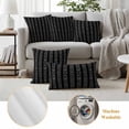thumbnail image 6 of Black Striped Outdoor Waterproof Pillow Covers, Modern Abstract Art Geometric Stripes Decorative Rectangle Throw Pillowcase Sofa Cushion Sham for Patio/Couch/Chair, 20"x12" 2 Pack, 6 of 8