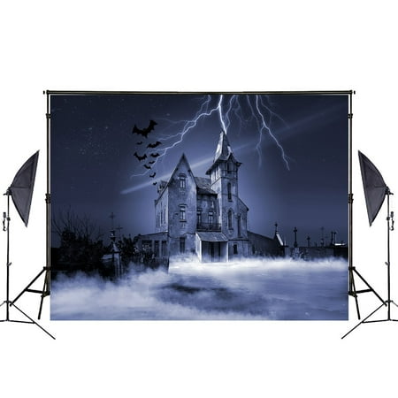 Image of MOHome 7x5ft Haunted House Photography Backdrop Halloween Theme Photography Background