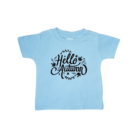 

Inktastic Fall Season Hello Autumn in Black Gift Baby Boy or Baby Girl T-Shirt