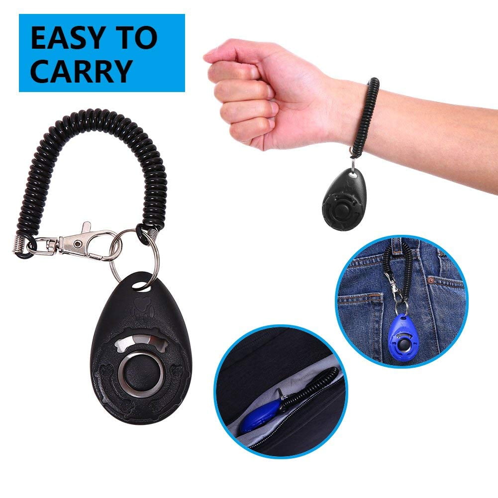Cat traderplus 4-Pack Dog Training Clicker with Wrist Strap for Pet Puppy