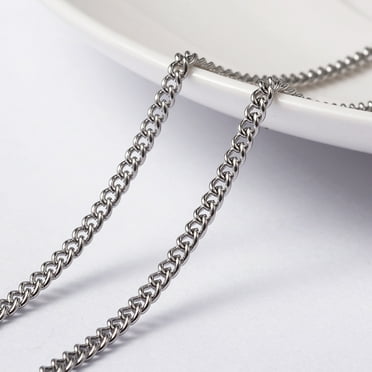 1Roll 304 Stainless Steel Twisted Chains Curb Chains Unwelded with Spool Stainless Steel Color 3x2x0.6mm about 32.8 Feet(10m)/roll