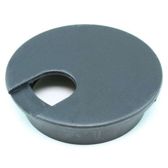 2 1/2" CUT-HOLE SIZE Black Round Wire Management Grommet with Removable Lid