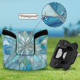 thumbnail image 6 of Haosy Blue Green Floral Stained Glass Golf Mallet Putter Cover Strong Magnetic Leather Golf Club Headcover Closure, 6 of 7