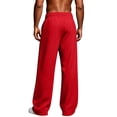 thumbnail image 6 of Fleece Sweat Pants for Men Wide Leg Casual Workout Sweatpants, Elastic Waist Drawstring Baggy Workout Jogging Pants, Y2K Oversized Fashion Streetwear for Gym Travel, 4 Seasons, 6 of 7