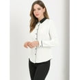 thumbnail image 4 of INSPIRE CHIC Women's Button Down Shirt Long Sleeve Work Peter Pan Collar Blouse Top, 4 of 6
