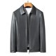 thumbnail image 3 of Chaqueta de cuero genuino para hombre, con cuello alto, de lujo, para otoño e invierno, además de abrigo sencillo y cálido de terciopelo, 3 of 5