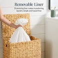 thumbnail image 5 of Best Choice Products Large Laundry Hamper w/Lid, Handwoven Laundry Basket, w/ Removable Liner & Handles - Natural, 5 of 8