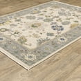 thumbnail image 5 of 8' X 11' Ivory Blue Grey Teal Gold Green And Rust Oriental Power Loom Stain Resistant Area Rug With Fringe, 5 of 5