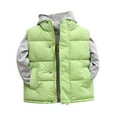 thumbnail image 2 of CHENge Boys Puffer Jacket Size 6-7 Hooded Long Sleeve Puffer Everyday Wear Durable Loose Winter Snow Outdoor Outwear(Green,9-10 Years), 2 of 5