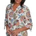 thumbnail image 4 of Alfred Dunner Womens Batik Floral Button Front Top, 4 of 4