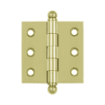 thumbnail image 2 of Deltana CH2020U3-UNL 2" x 2" Hinge; with Ball Tips; Unlacquered Bright Brass Finish, 2 of 2