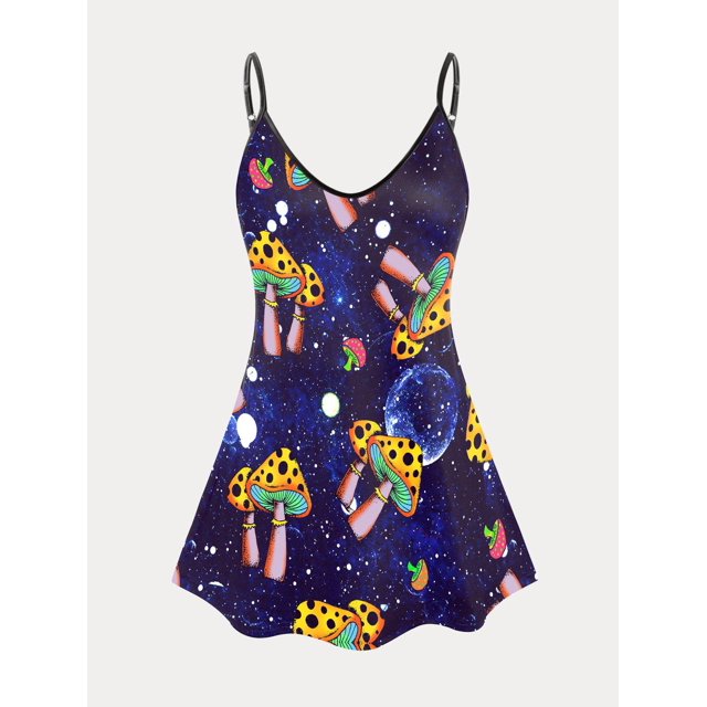 Top Sin Mangas de Talla Grande con Estampado de Galaxia Rosegal Camisetas sin mangas de talla grande