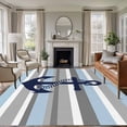 thumbnail image 2 of Rectangle Rug 5x8ft Area Rug, Nautical Ocean Blue Anchor Area Rugs for Living Room Bedroom, Blue Gray White Stripe Floor Mat Non-Slip Non-Shedding Carpet Indoor Accent Rugs, 2 of 9