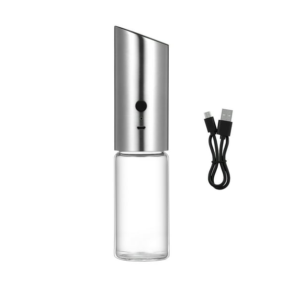 PAMINGONO Rechargeable Electric Pepper Mill with Glass Body Adjustable Salt Grinder