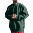 thumbnail image 1 of Chandail Décontracté pour Hommes, Manches Longues Col Rond avec Manches Contrastées, Style Sportif pour Course et Détente Vert Foncé 2TG, 1 of 4