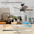 thumbnail image 3 of Ventilador de techo Vagizm de 36" para habitación pequeña con luz regulable y control remoto, 3 of 6