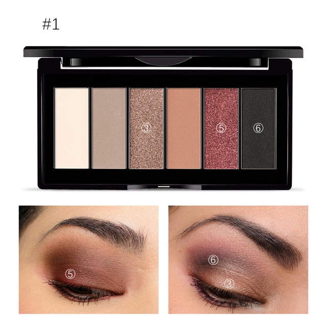 STAGENIUS 6 Colors Eyeshadow Palette High Pigmented Glitter Matte Eyes Shadow Portable Pocket Design #4
