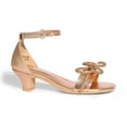 thumbnail image 2 of BURUDANI Girls' Ankle Strap Sandals, Low Heel Square Toe Dress Shoes with Bow Flower Detail, 2 of 5