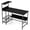 Black, variant on Costway 48" Computer Desk with Power Outlets, Storage Shelves, Headphone Hook for Gaming White