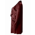 thumbnail image 4 of Women'S Solid Long Sleeve Velvet Jacket Open Front Cardigan Coat with Pockets Outerwear Wine Red L, 4 of 6