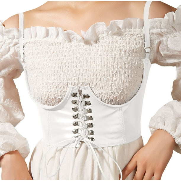 Faja moldeadora de cintura para mujer, elegante, ajustable, con tirantes ajustados, estilo faja de piel sintética.