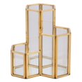 thumbnail image 2 of POINTERTECK Glass Copper Hexagon Composite Pen Holder Makeup Brush Glass Box Multifunction Desktop Organizer Office Accessories, 2 of 8