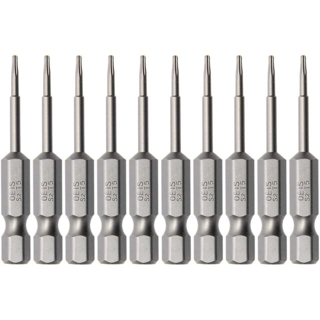 HUGFEGWE Torx Screwdriver Bits, T5 Magnetic Torx Head Screw Driver Bit, with 1/4 Inch Hex Shank, 50mm Length S2 Steel Screw Driver Kit Tools, for Repair Work, 10 Pcs CJB91-22859