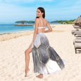 thumbnail image 6 of FORMRS Womens Beach Sarong Semi-Sheer Bikini Wrap Skirt Swimsuit Cover-ups, Gray Hexagons, 6 of 7
