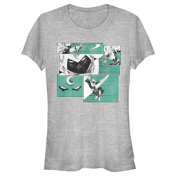 Junior's Marvel Moon Knight Panels  Graphic Tee Athletic Heather Medium