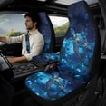 thumbnail image 2 of Xixirimido Breathable Car Seat Cover Set of 5 PU Leather Front Seats with Seat Belt & Console Covers Universal Fit Automotive Accessories, Blue-Sea Turtle Floral, 2 of 8