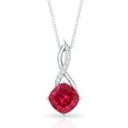 thumbnail image 2 of Rosec Jewels Solitaire Infinity Necklace for Women with Lab Created Ruby and Diamond, 925 Sterling Silver, 2 of 6