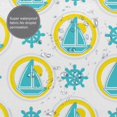 thumbnail image 6 of Polyester Fiber Shower Curtain, Nautical Themed Doodles Shower Curtain, Metal Buckled Eye Waterproof Shower Curtain, Can Be Washed-72x72in, 6 of 8