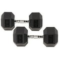 thumbnail image 3 of BalanceFrom Rubber Encased Hex Dumbbells, 50 lbs Pair, Black, 3 of 5