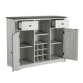 Commas Bar Cabinet for Liquor and Glasses, Modern Wood Accent Sideboard ...