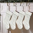 thumbnail image 2 of White Christmas Stockings Set Of 4, 18 Inch Cable Knit Stocking Decoration, Soft Knitted Holiday Gift Bag For Fireplace Mantel Decor, 2 of 5
