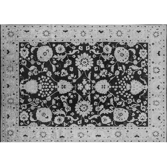 Ahgly Company Indoor Rectangle Oriental Gray Industrial Area Rugs, 8' x 12'