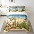 thumbnail image 2 of Erosebridal Nautical Anchor Bed in a Bag Full size,Summer Beach Seagull Bed Set,Yellow Green,Lightweight,7 Pieces, 2 of 5