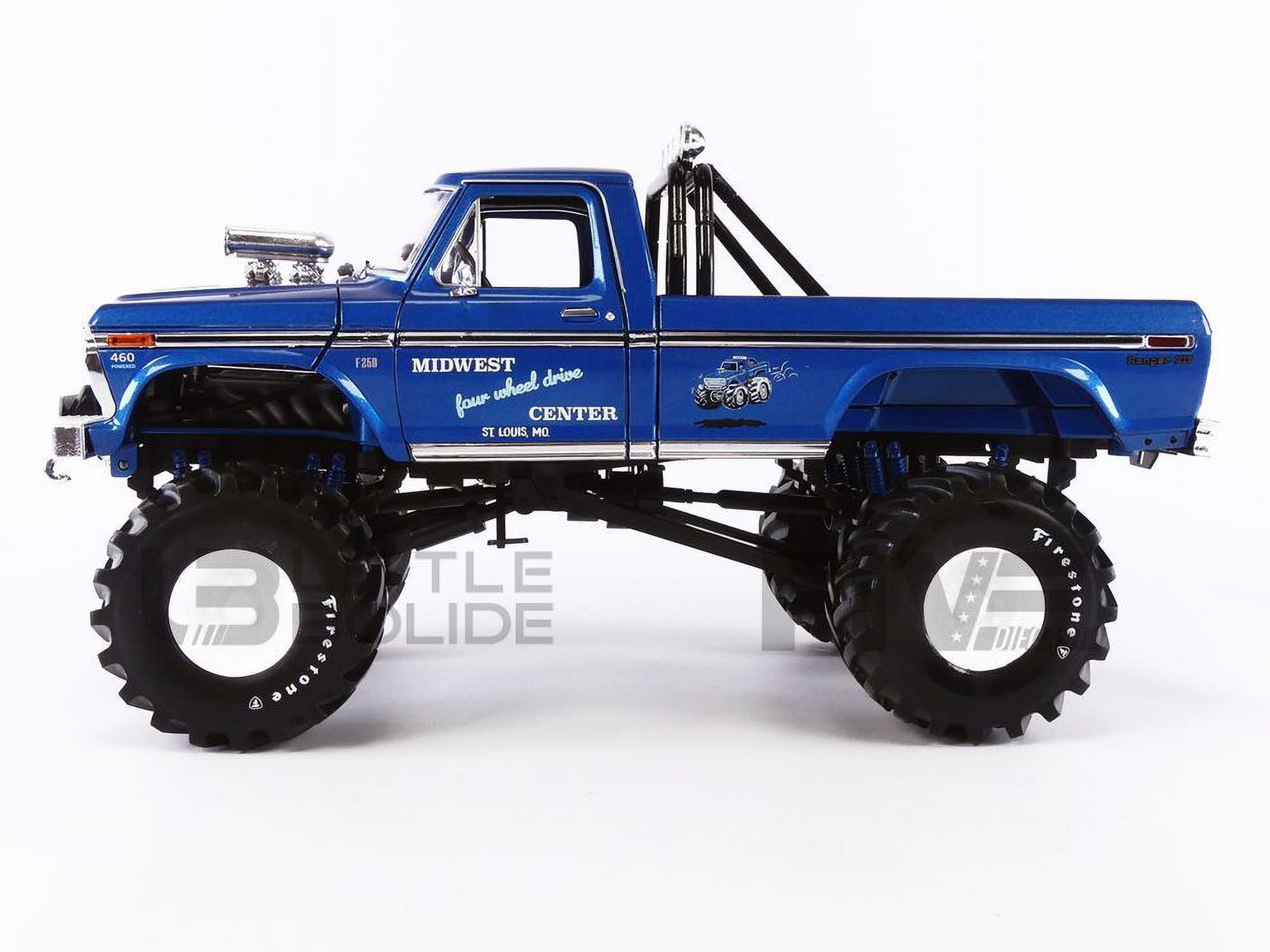 GREENLIGHT COLLECTIBLES 1/18 - FORD F 250 Monster Truck - Midwest 4 Wheel Drive 1974