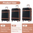 thumbnail image 2 of EBQOSK 3PCS Carry on Luggage Set with 360° Spinner Wheels and TSA Lock, 20/24/28 inch, Lightweight ABS Hardshell Suitcase Kit Airline Approved for Men Women Family Travel, Expand 20% Space Black, 2 of 7